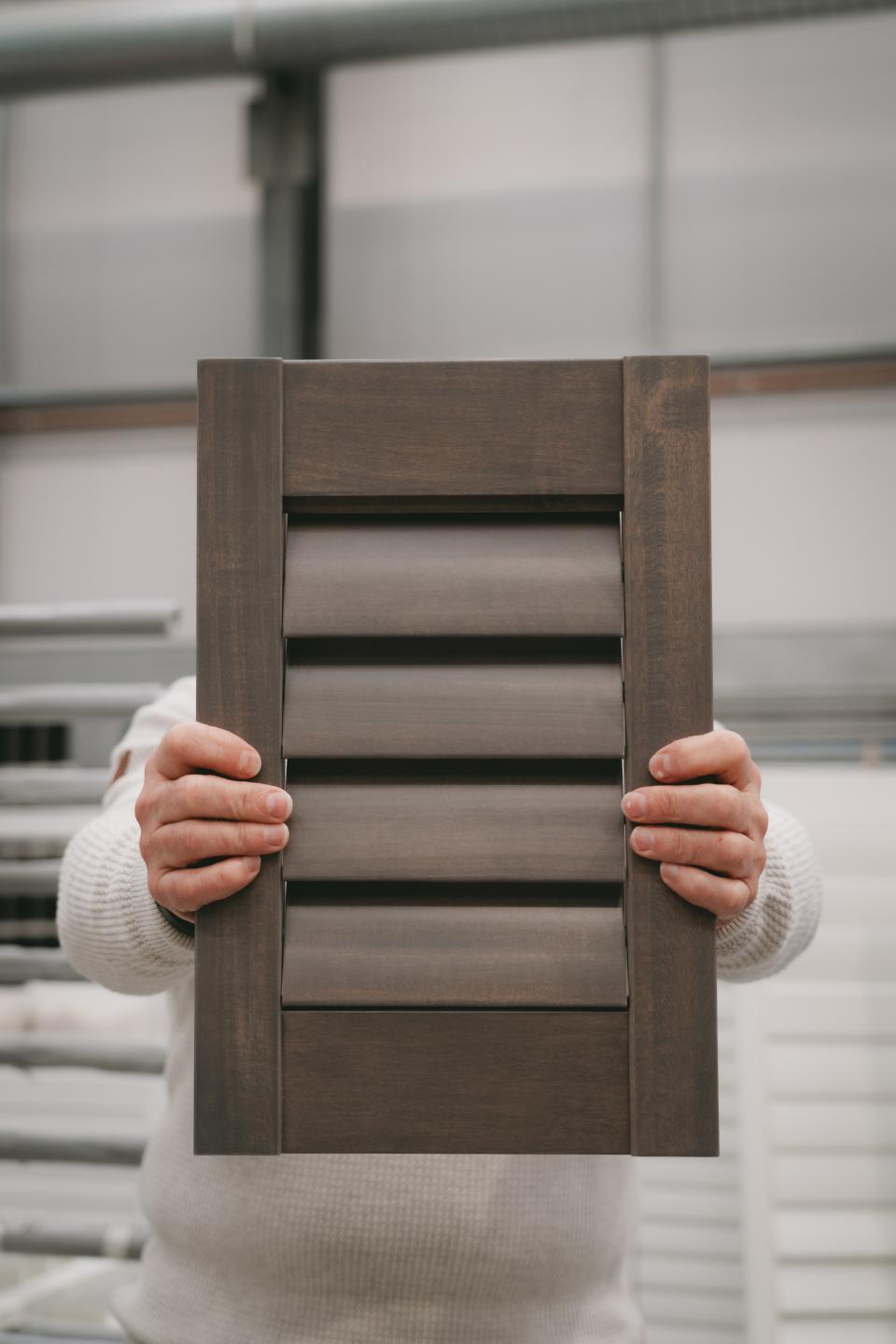 behind a shutter